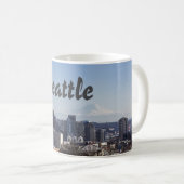 Skyline-Foto von Seattle Washington Kaffeetasse (VorderseiteRechts)