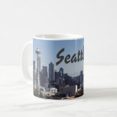 Skyline-Foto von Seattle Washington Kaffeetasse (Vorderseite Links)