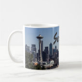 Skyline-Foto von Seattle Washington Kaffeetasse (Links)