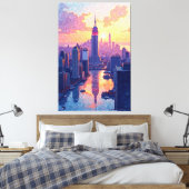 Skyline Glow Leinwanddruck (Insitu (Schlafzimmer))