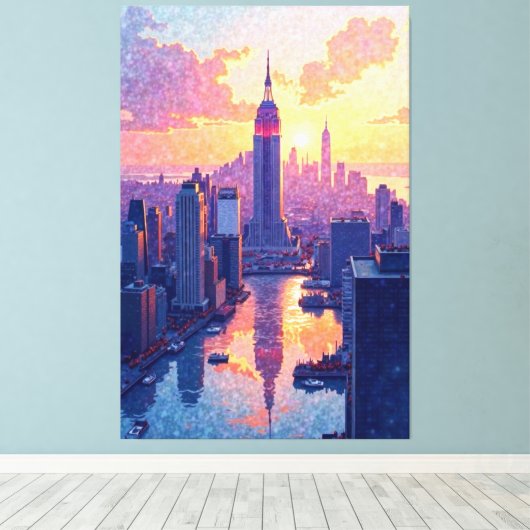 Skyline Glow Leinwanddruck (Insitu (Holzboden))