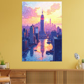 Skyline Glow Leinwanddruck (Insitu (Wohnzimmer))