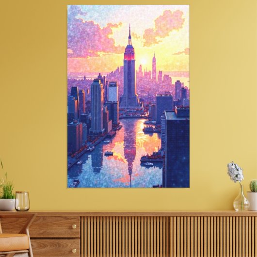 Skyline Glow Leinwanddruck (Insitu (Wohnzimmer))
