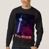 Skyline Glow: Vilnius, Lithuania TV Tower Sweatshirt (Vorderseite)