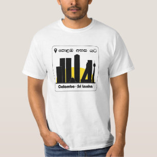 Skyline-Grafik von Colombo Sri Lanka in Sinhala T-Shirt