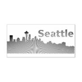 Skyline-Grafik von Seattle in Schwarzweiß Gummistempel (Prägung)
