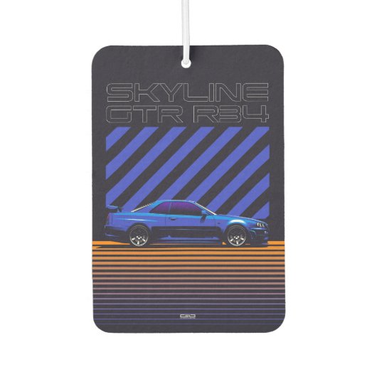 Skyline GT-R34 Bayside Blue Autolufterfrischer (Vorderseite)