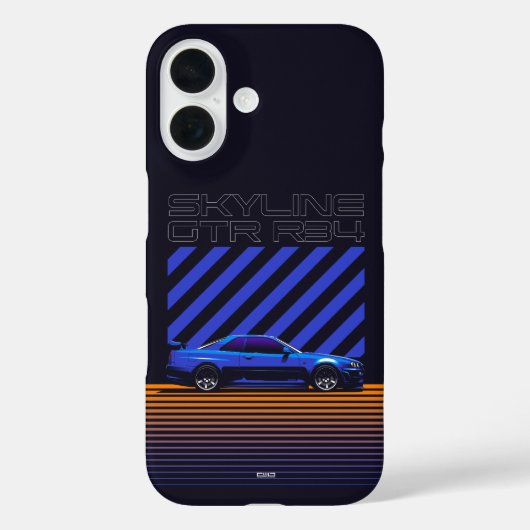 Skyline GT-R34 Bayside Blue Case-Mate iPhone Hülle (Rückseite)
