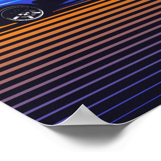 Skyline GT-R34 Bayside Blue Poster (Ecke)