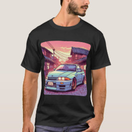 Skyline GTR32 Auto in japanischer Stadt T-Shirt
