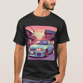 Skyline GTR32 Auto in japanischer Stadt T-Shirt