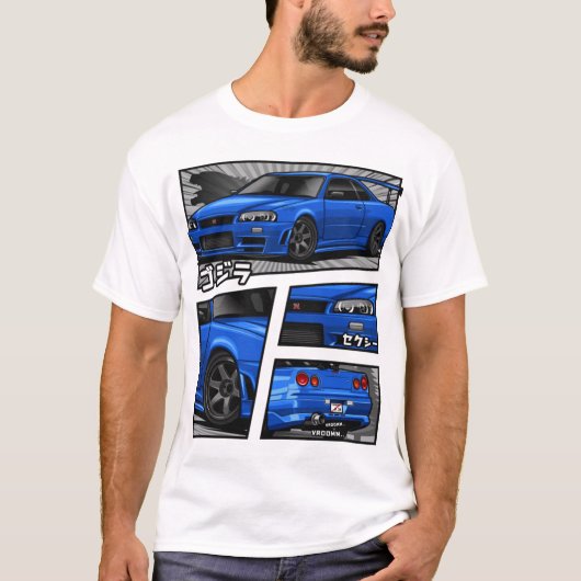Skyline Gtr R34 Manga Lovers T-ShirtGTR R-34 Manga T-Shirt (Vorderseite)