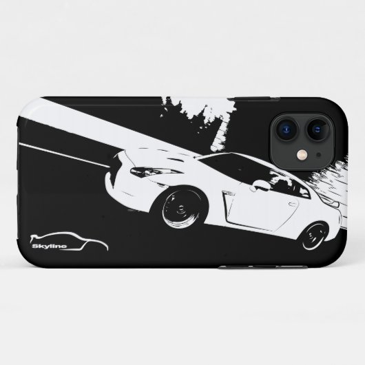 Skyline-GTR Rollenschuß Case-Mate iPhone Hülle (Rückseite (Horizontal))