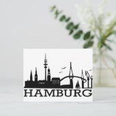 Skyline Hamburg Postkarte (Stehend Vorderseite)