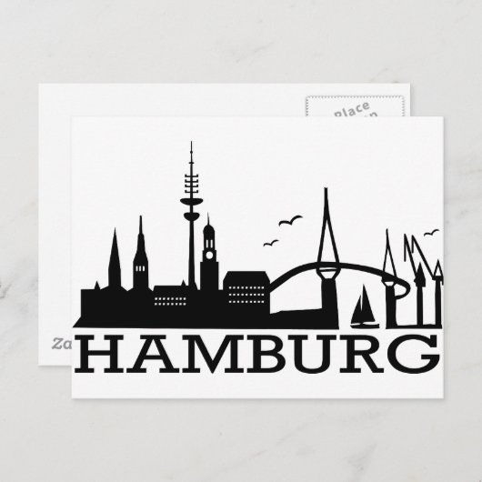 Skyline Hamburg Postkarte (Vorne/Hinten)