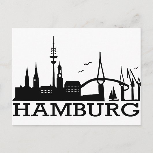 Skyline Hamburg Postkarte (Vorderseite)