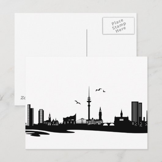 Skyline Hamburg Postkarte (Vorne/Hinten)
