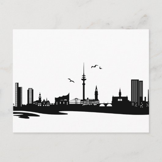 Skyline Hamburg Postkarte (Vorderseite)