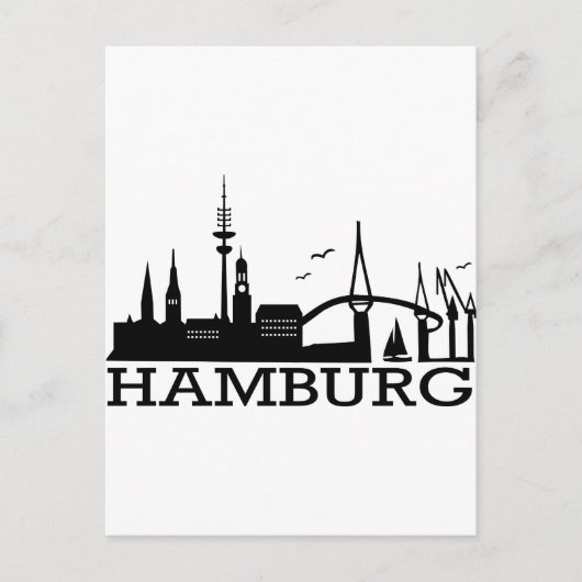 Skyline Hamburg Postkarte (Vorderseite)