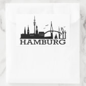 Skyline Hamburg Rechteckiger Aufkleber (Tasche)