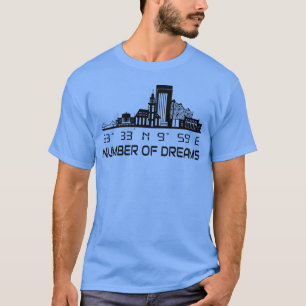 Skyline Hamburg Silhouette GPS-Koordinaten Stadt f T-Shirt