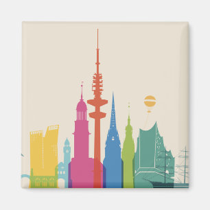 Skyline Hamburgs Deutschland Magnet