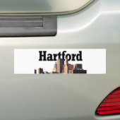 Skyline Hartfords CT mit "Hartford" im Himmel Autoaufkleber (Auf Auto)