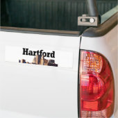 Skyline Hartfords CT mit "Hartford" im Himmel Autoaufkleber (Auf Lkw)