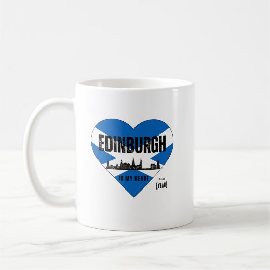 Skyline-Herz von Edinburgh Scotland - Seit [Jahr] Kaffeetasse (Links)