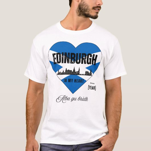 Skyline-Herz von Edinburgh Scotland - Seit [Jahr] T-Shirt (Vorderseite)