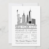 Skyline-Hochzeit in New York Einladung (Vorderseite)