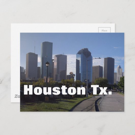 Skyline Houstons Texas (panoramisch) Postkarte (Vorne/Hinten)