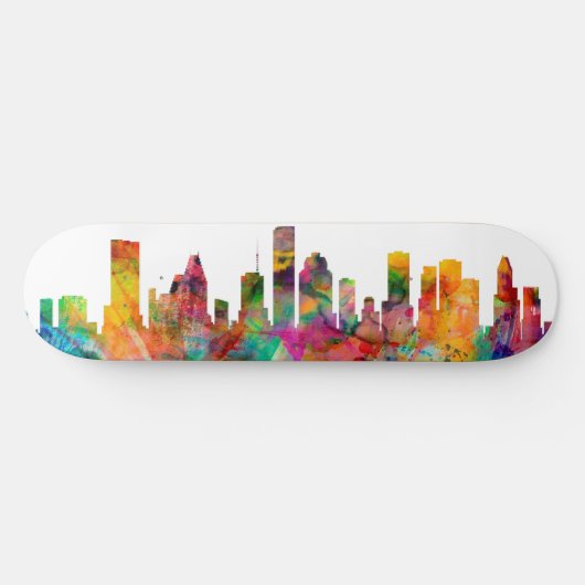 Skyline Houstons Texas Skateboard (Horizontal)