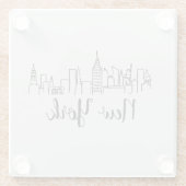 Skyline-Illustration in New York Glasuntersetzer (Rückseite)
