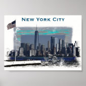 Skyline-Illustration in New York Poster (Vorne)