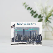 Skyline-Illustration in New York Postkarte (Stehend Vorderseite)