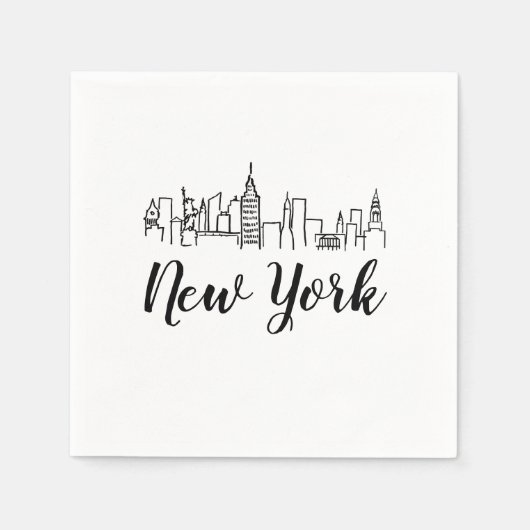 Skyline-Illustration in New York Serviette (Vorderseite)