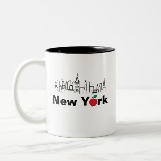 Skyline-Illustration in New York Zweifarbige Tasse (Links)