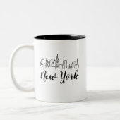 Skyline-Illustration in New York Zweifarbige Tasse (Links)