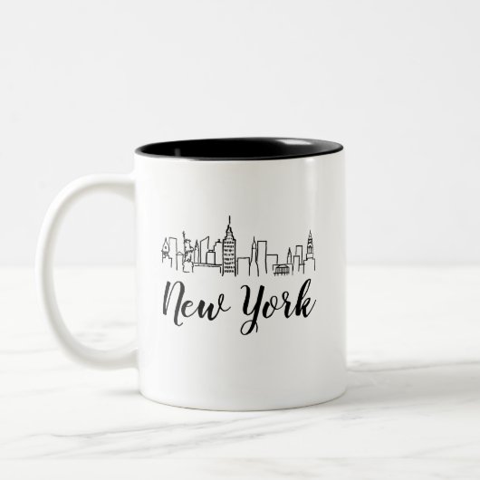 Skyline-Illustration in New York Zweifarbige Tasse (Links)