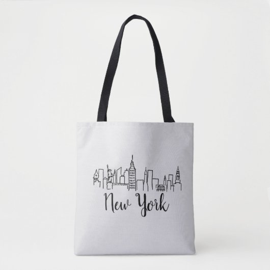 Skyline-Illustration-Pillow in New York Tasche (Vorderseite)