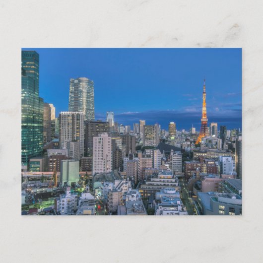 Skyline in der Dämmerung Postkarte (Vorderseite)