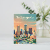 Skyline Indiana Postkarte (Stehend Vorderseite)