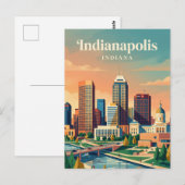 Skyline Indiana Postkarte (Vorne/Hinten)