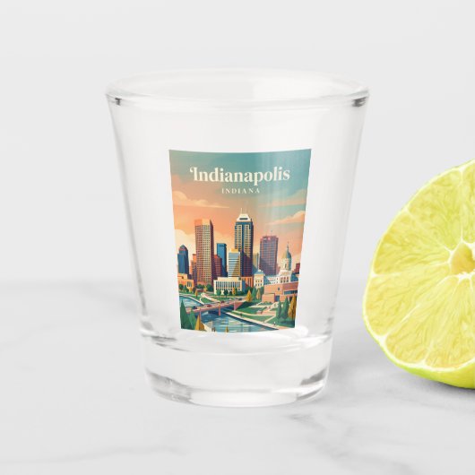 Skyline Indiana Schnapsglas (Vorderseite)