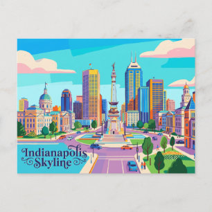 Skyline, Indianapolis, Indiana, USA Postkarte