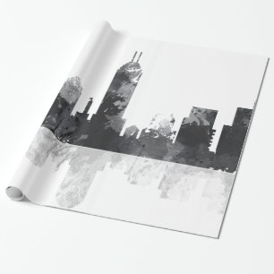 SKYLINE INDIANAS, INDIANAPOLIS GESCHENKPAPIER