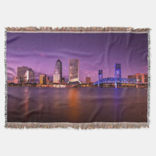 Skyline Jacksonvilles Florida nachts Decke