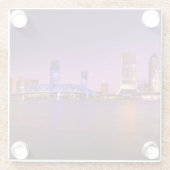 Skyline Jacksonvilles Florida nachts Glasuntersetzer (Rückseite)