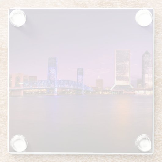 Skyline Jacksonvilles Florida nachts Glasuntersetzer (Rückseite)